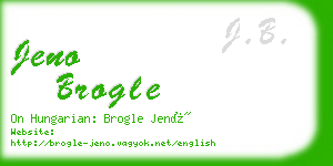 jeno brogle business card
